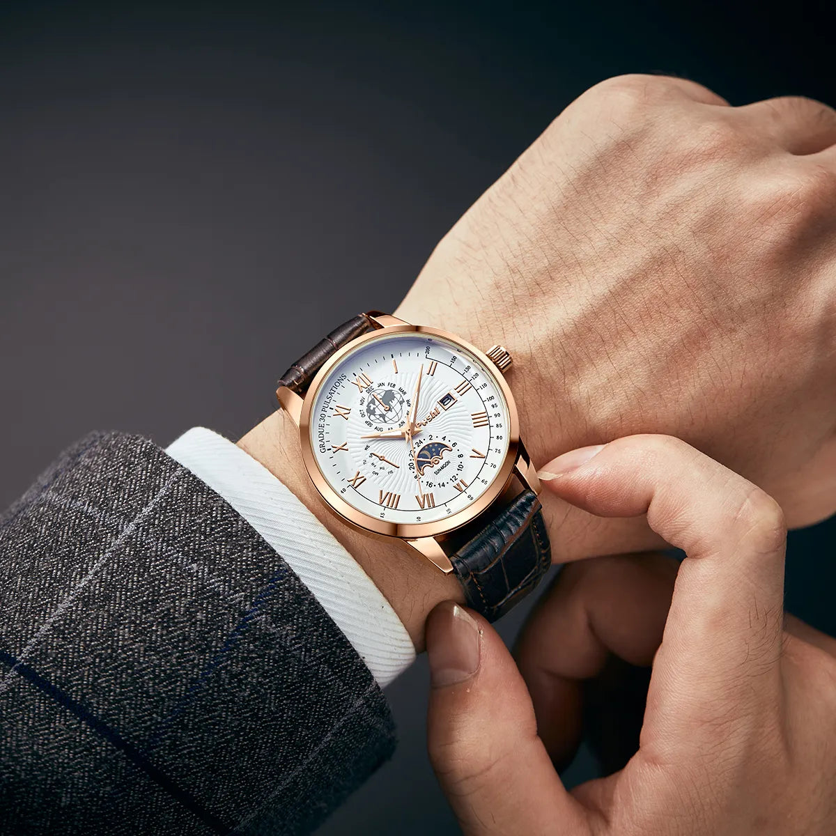 ¡PROMO (HOY)!🔥| Reloj mecánico de lujo para hombre 🔱💎