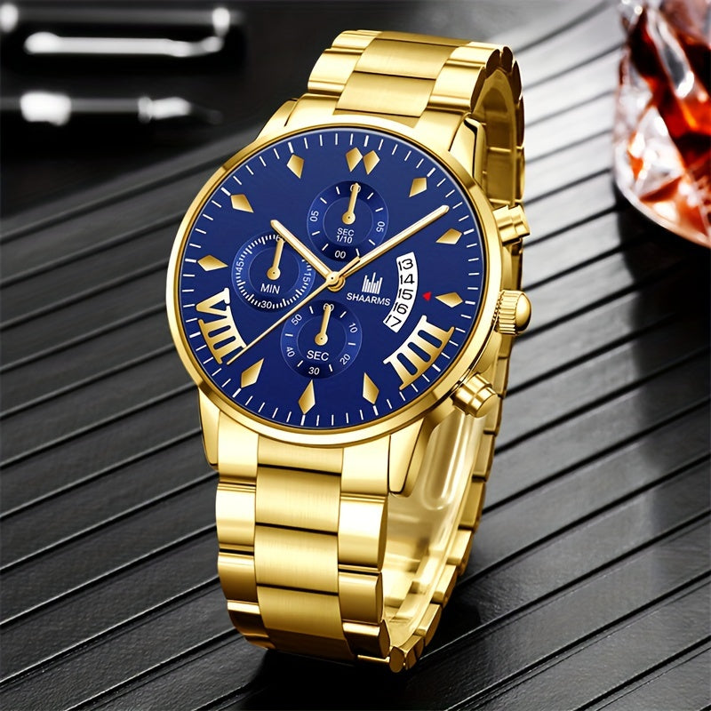 OFERTA EXCLUSIVA 1+1 Gratis | Reloj empresarial de lujo en oro y pulsera de oro 💎