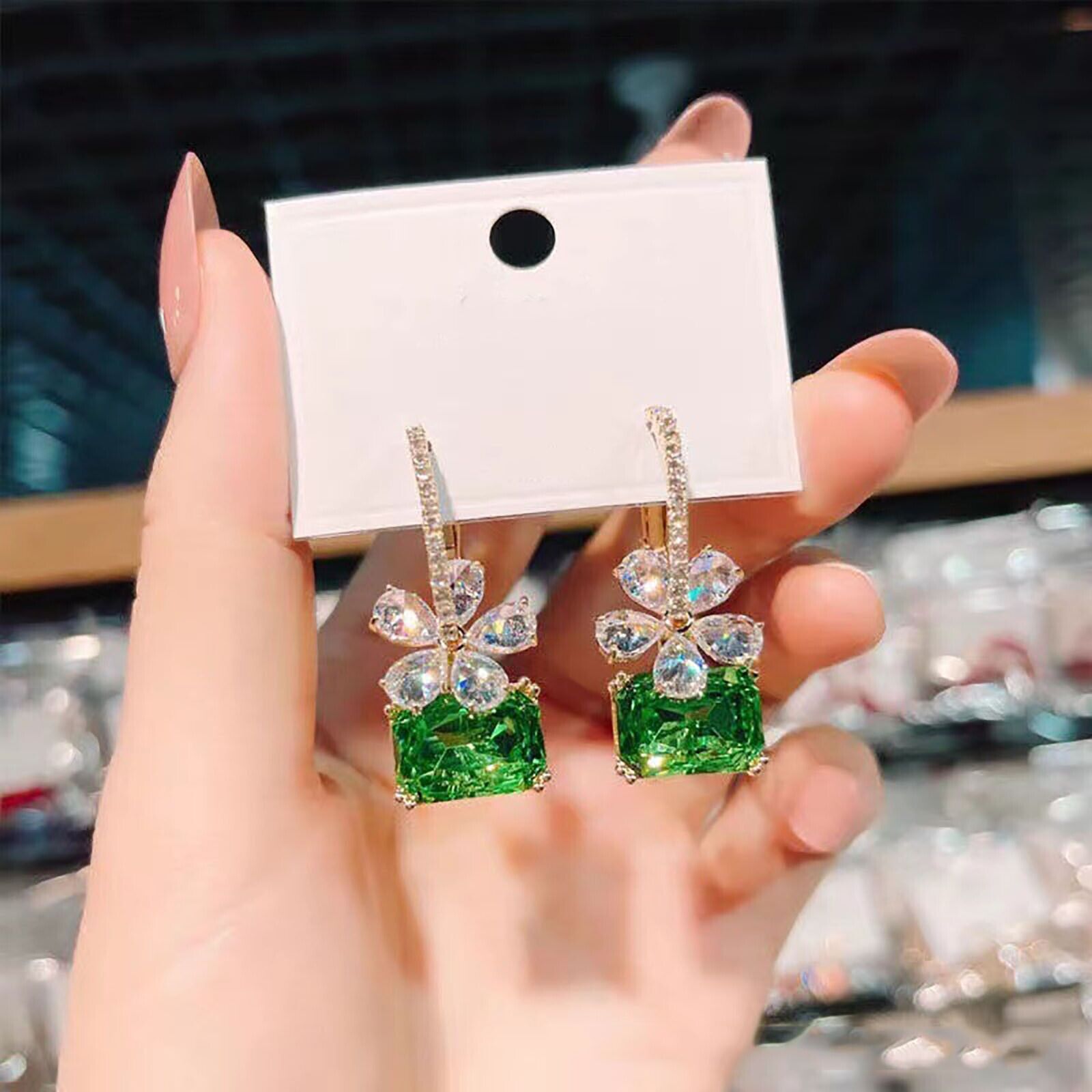 💥 EDICIÓN LIMITADA❗️  | Pendientes Colgantes Verdes De Lujo