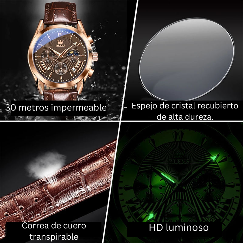 🌟EDICIÓN LIMITADA❗️ | Reloj con correa de piel auténtica.