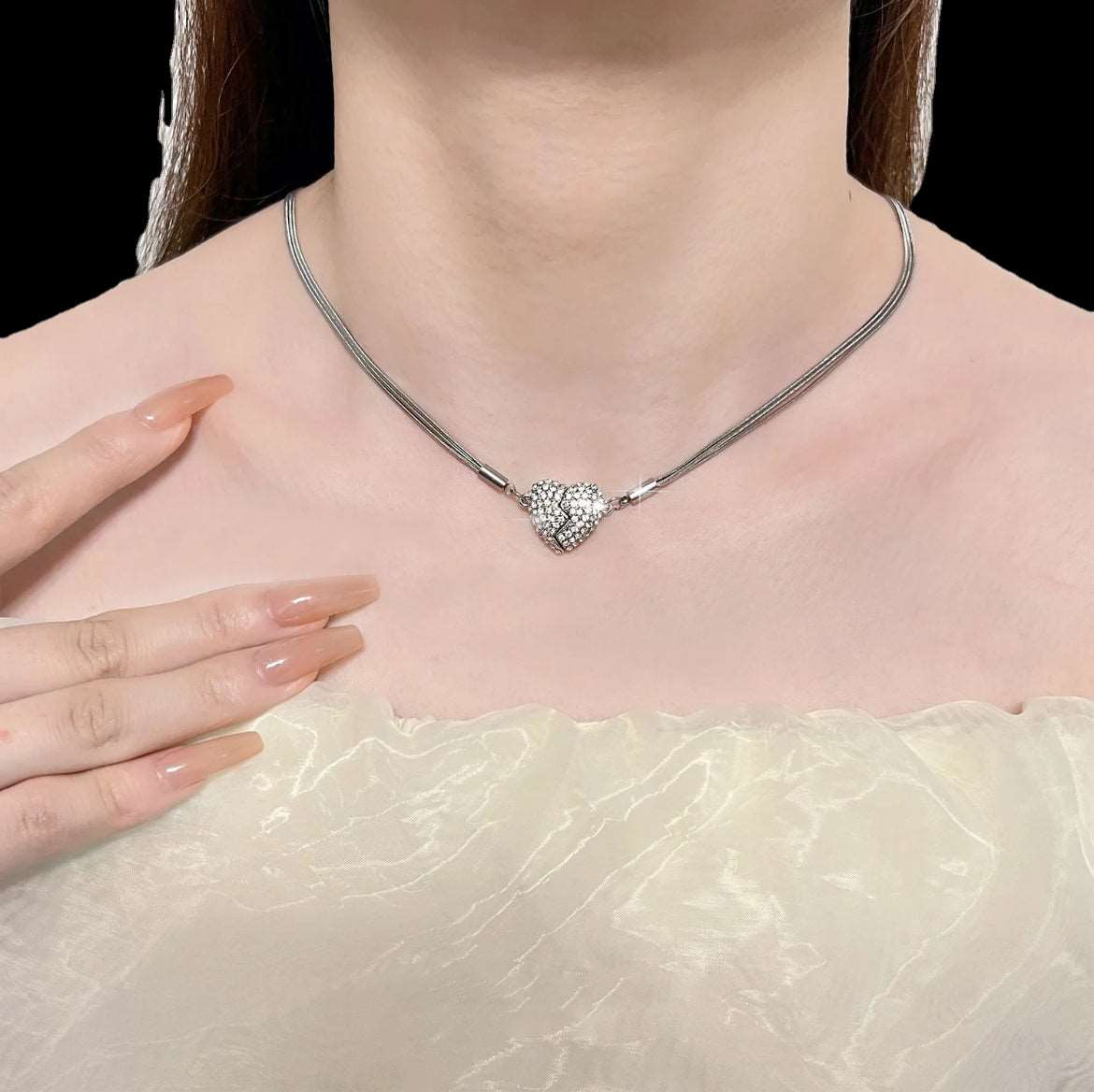 💥 EDICIÓN LIMITADA❗️  | Collar Magnético Corazón de Circonio
