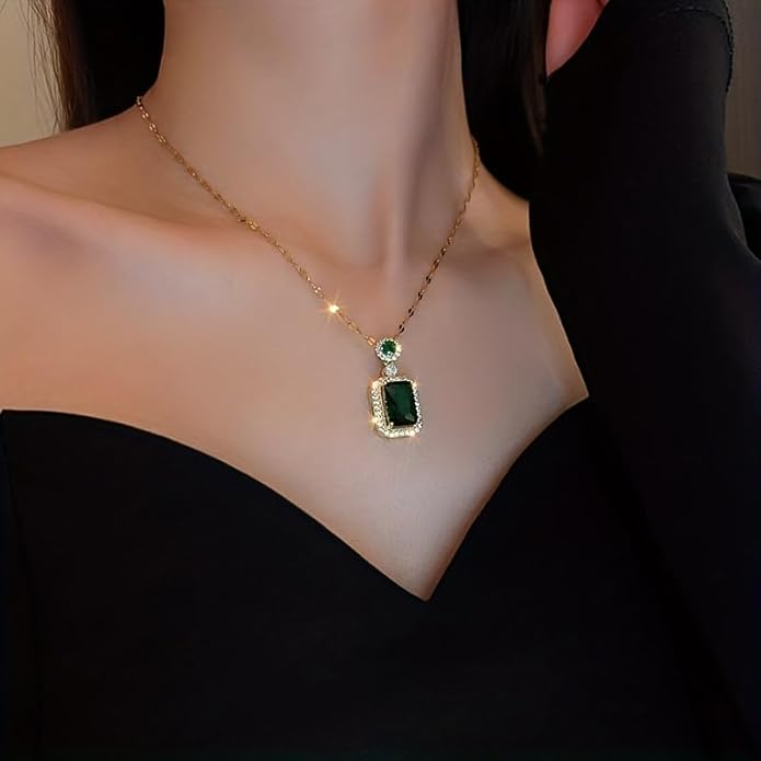 💥 EDICIÓN LIMITADA❗️  | Collar Retro Zircon Verde