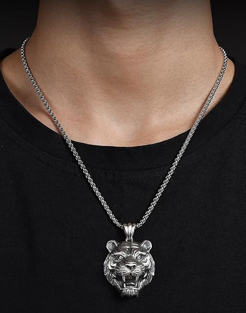 💥 EDICIÓN LIMITADA❗️  | Collar Cabeza de Tigre Acero Punk