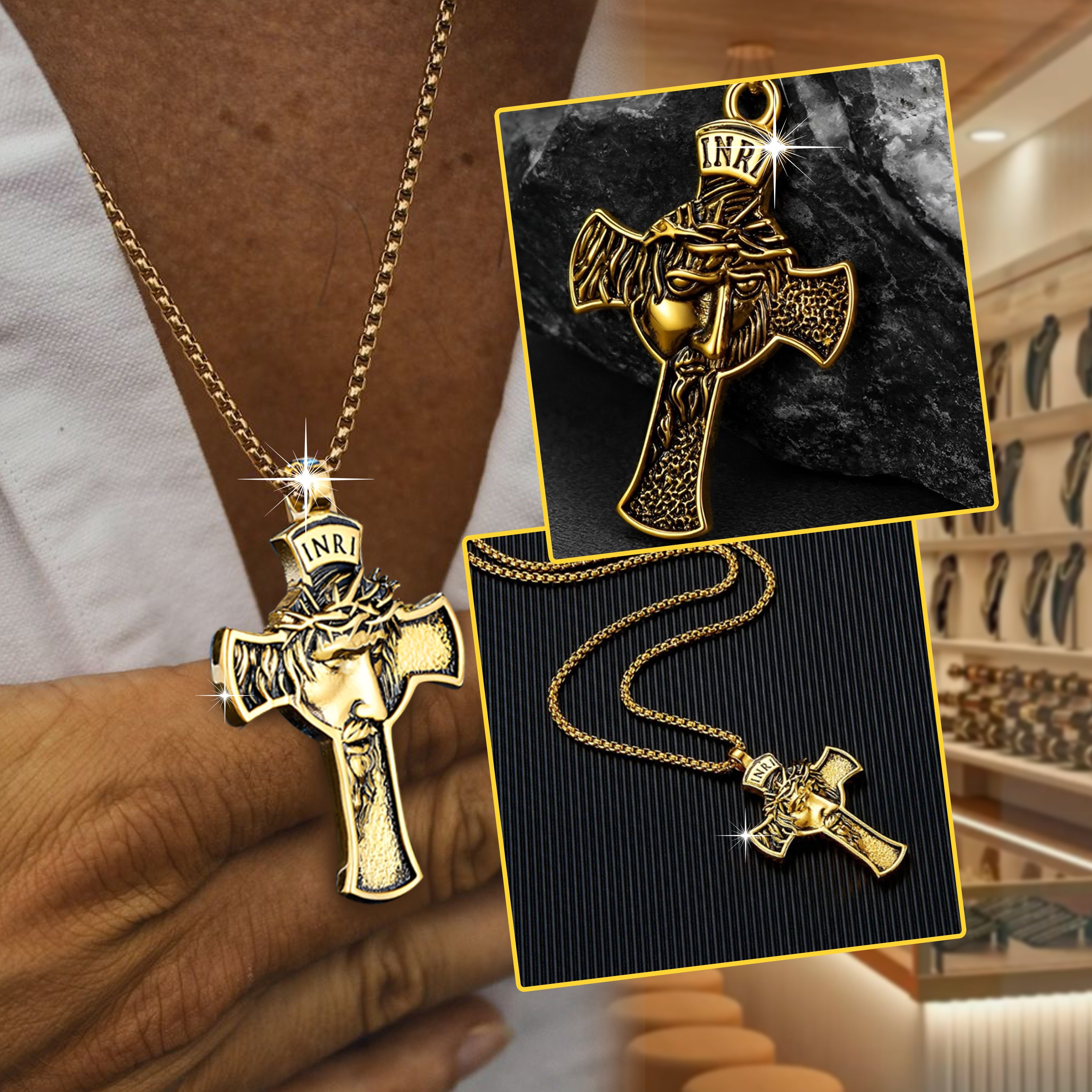 🔥LANZAMIENTO EXCLUSIVO | ⛪Jesucristo Crucifijo colgante collar ♱