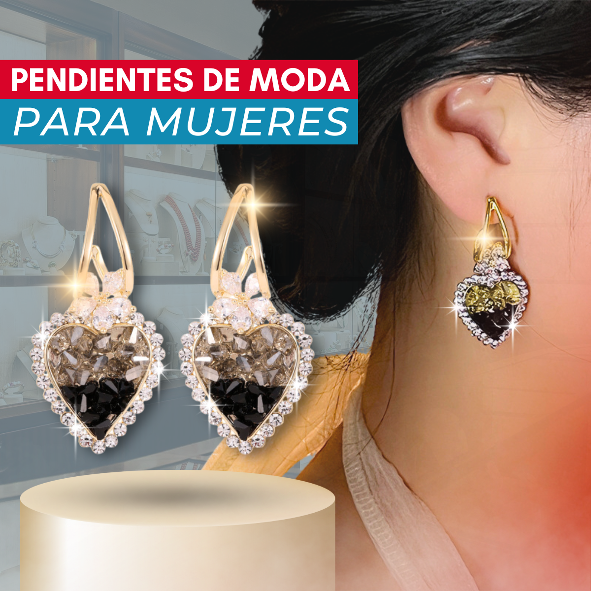 💥 EDICIÓN LIMITADA❗️  | Pendientes Corazón Cristal Estrella
