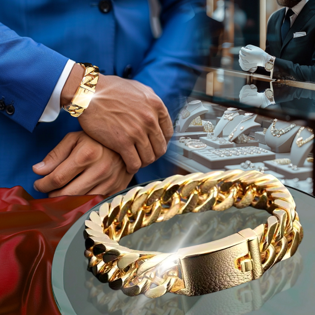 EDICIÓN LIMITADA❗️ | Brazalete cubano de oro ajustable, un símbolo de poder y estatus ⚜️