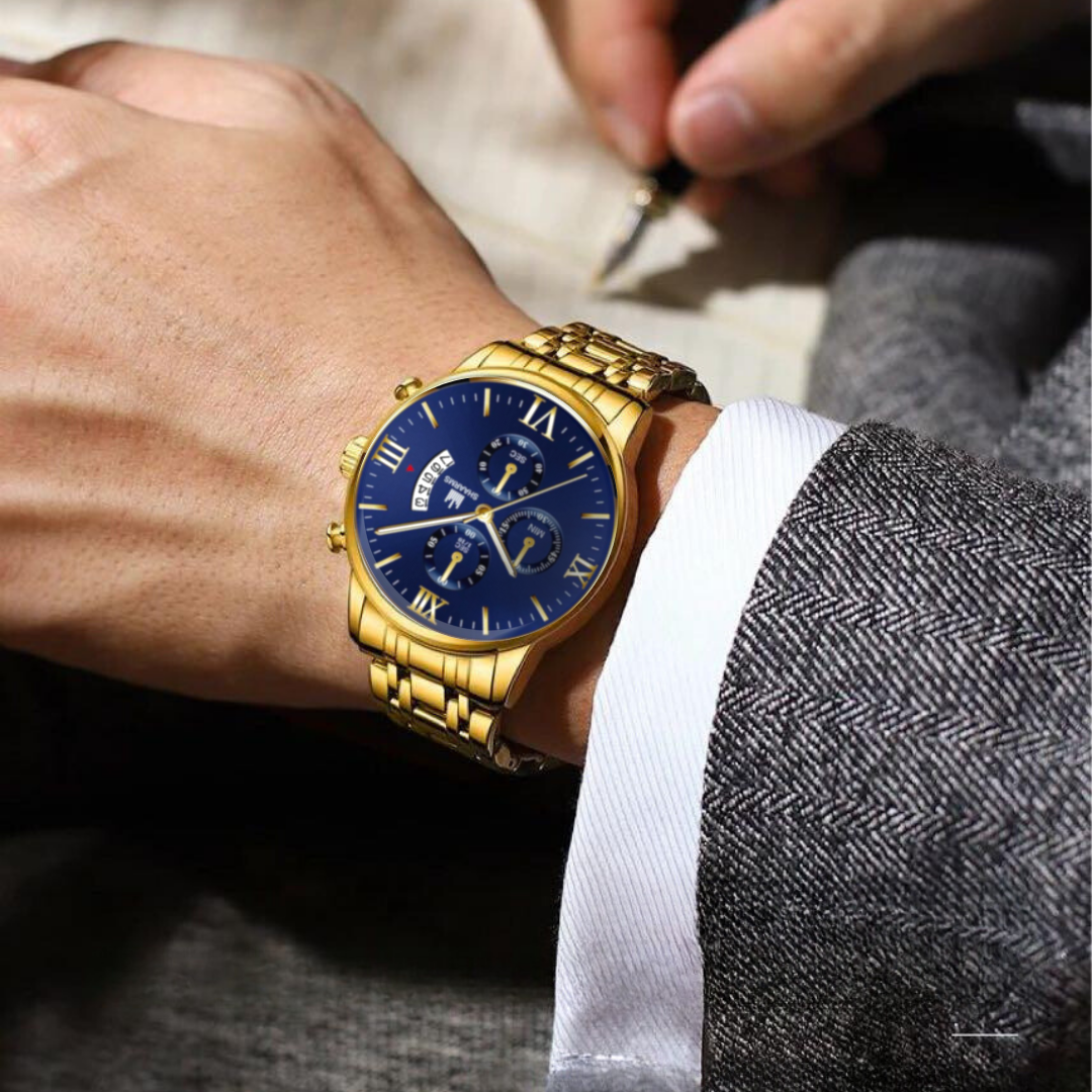 LANZAMIENTO EXCLUSIVO | Reloj empresarial de lujo en oro y pulsera de oro 💎