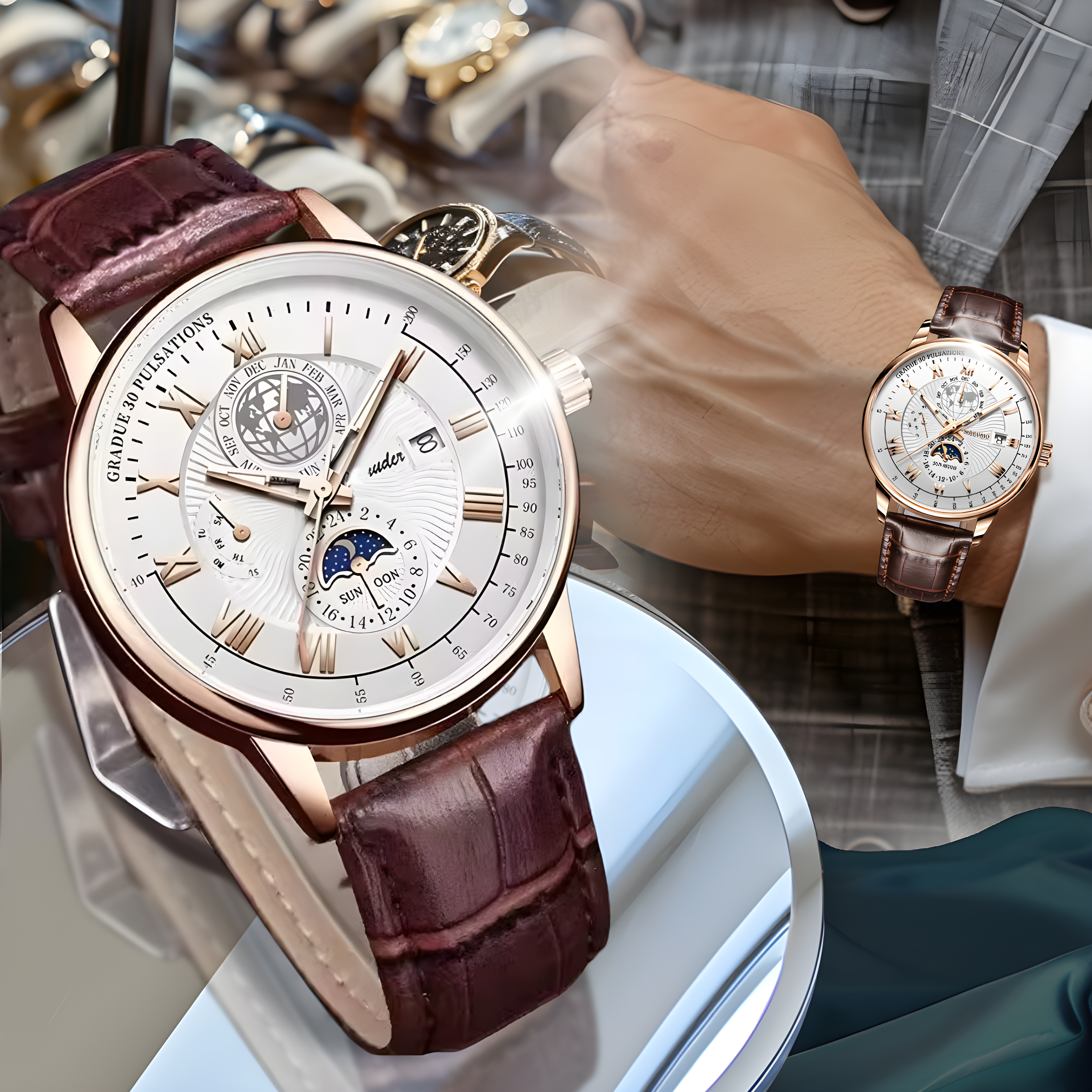 ¡PROMO (HOY)!🔥| Reloj mecánico de lujo para hombre 🔱💎