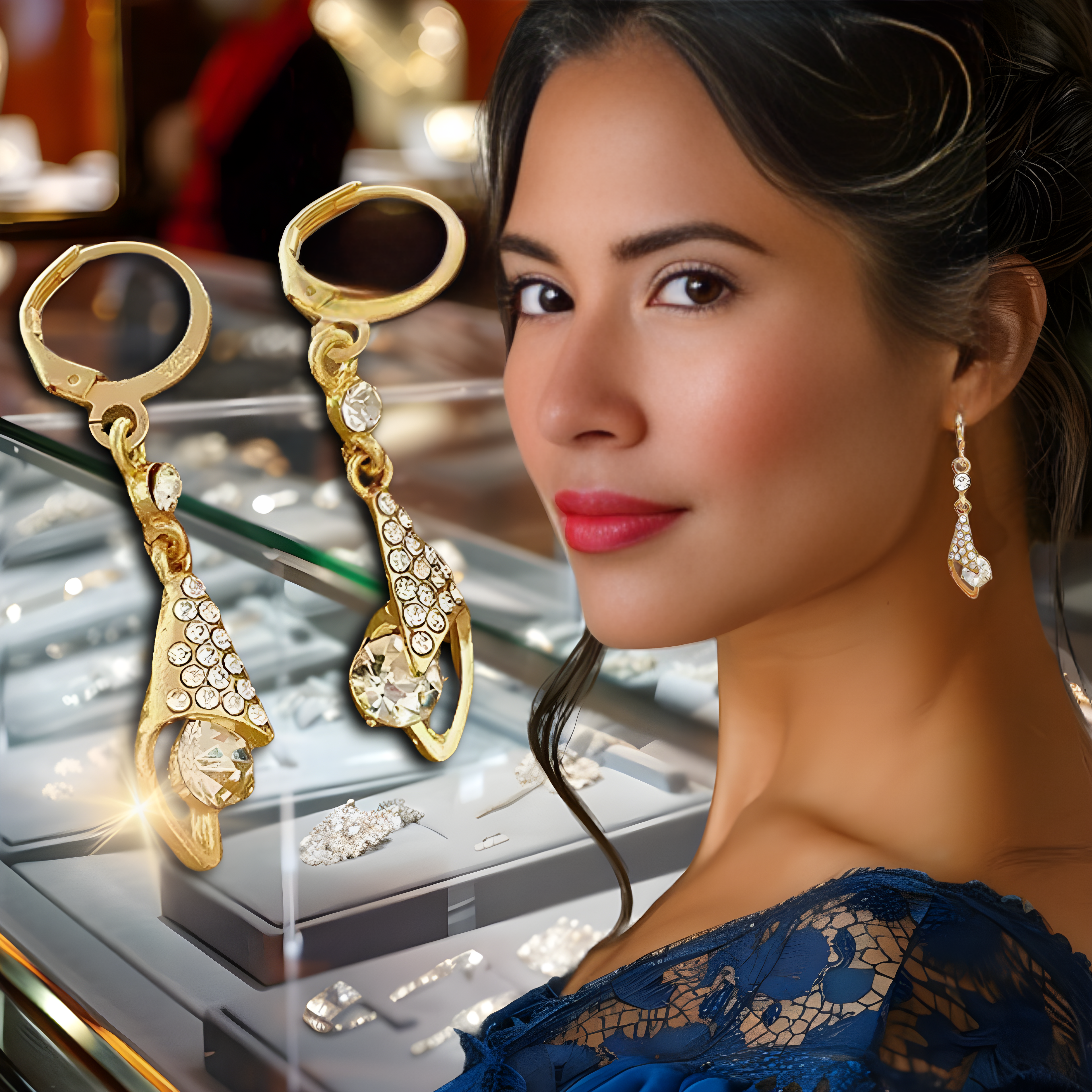 💥 EDICIÓN LIMITADA❗️  | Pendientes colgantes de aguamarina de talla princesa