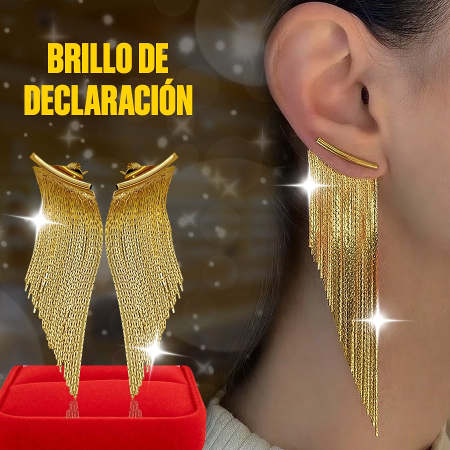 💥 EDICIÓN LIMITADA❗️  | Pendientes de Oro con Flecos