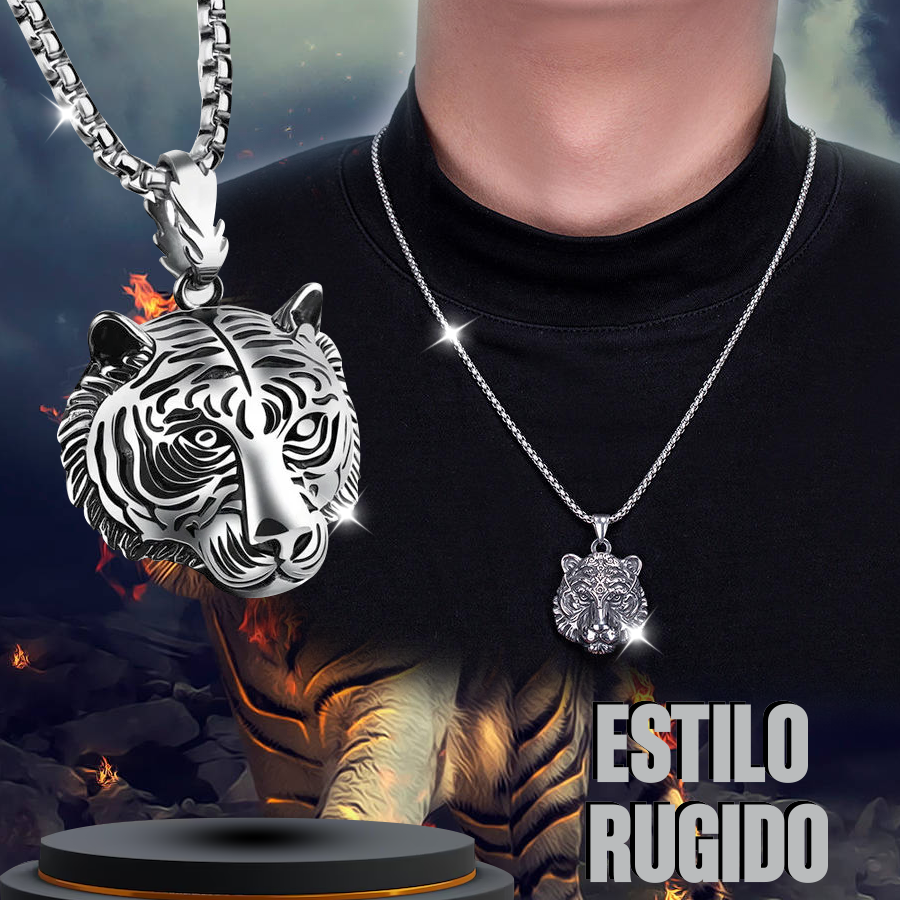💥 EDICIÓN LIMITADA❗️  | Collar Cabeza de Tigre Acero Punk