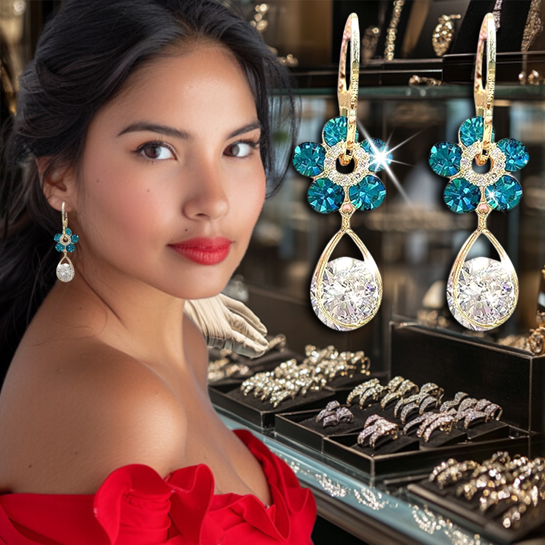 💥 EDICIÓN LIMITADA❗️  | Pendientes Góticos de Flor de Cristal