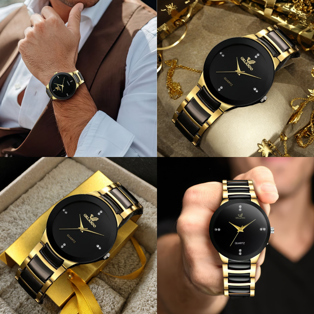 💥 EDICIÓN LIMITADA!❗️ |  | Orlando™ Reloj Suizo de Lujo en Oro y Negro
