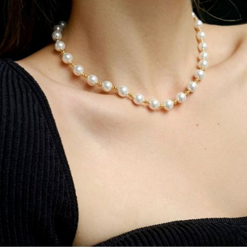 Collar de oro de 24 quilates Pearl Luxe