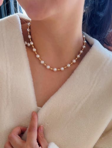 Collar de oro de 24 quilates Pearl Luxe