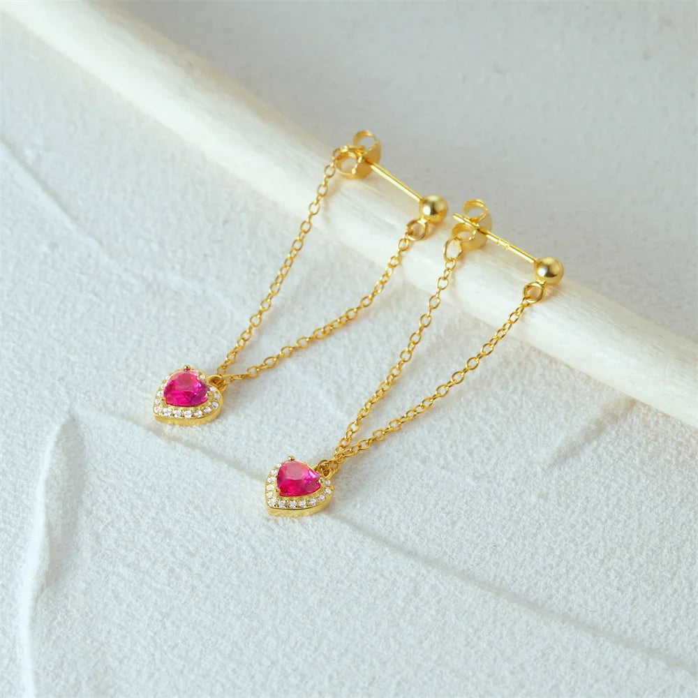 💥 EDICIÓN LIMITADA❗️  | Pendientes Tassel Corazón de Plata