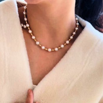 Collar de oro de 24 quilates Pearl Luxe