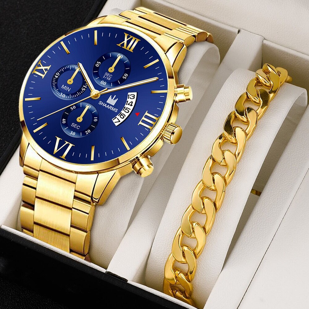 LANZAMIENTO EXCLUSIVO | Reloj empresarial de lujo en oro y pulsera de oro 💎